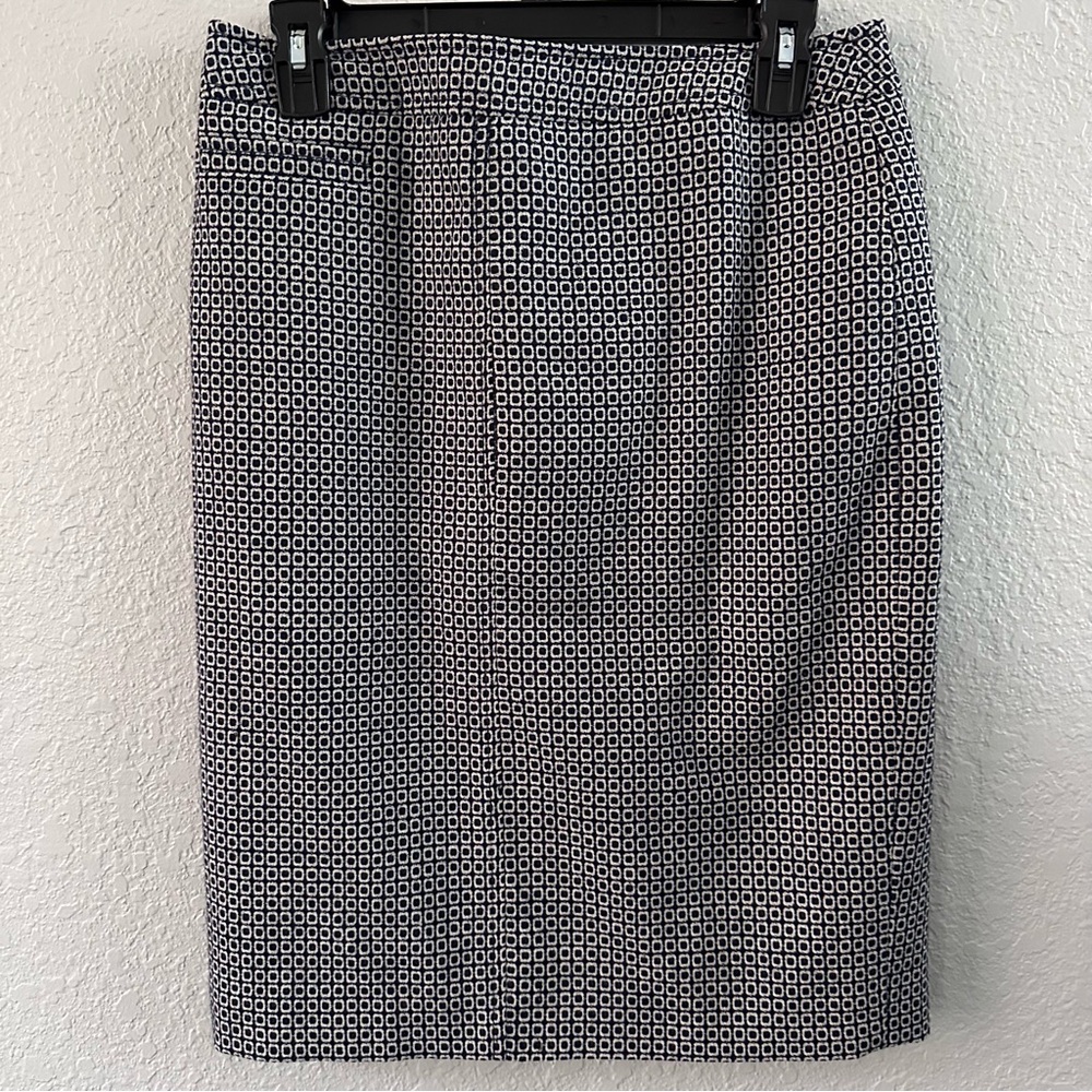 Boden Navy White Geo Print Pencil Skirt Size US 6 UK 10
